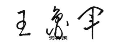 駱恆光王魯軍草書個性簽名怎么寫