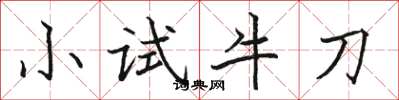 駱恆光小試牛刀楷書怎么寫
