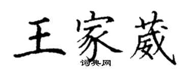 丁謙王家葳楷書個性簽名怎么寫