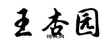 胡問遂王杏園行書個性簽名怎么寫