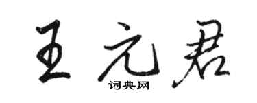 駱恆光王元君行書個性簽名怎么寫