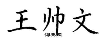 丁謙王帥文楷書個性簽名怎么寫