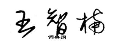 朱錫榮王智楠草書個性簽名怎么寫
