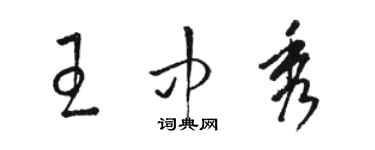 駱恆光王中秀草書個性簽名怎么寫