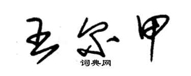 朱錫榮王爾甲草書個性簽名怎么寫