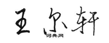 駱恆光王爾軒行書個性簽名怎么寫