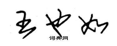 朱錫榮王也如草書個性簽名怎么寫