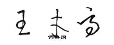 駱恆光王才高草書個性簽名怎么寫