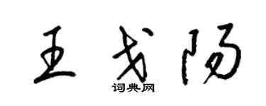梁錦英王戈陽草書個性簽名怎么寫