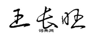 曾慶福王長旺草書個性簽名怎么寫