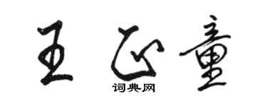 駱恆光王正童行書個性簽名怎么寫
