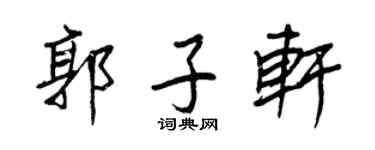 王正良郭子軒行書個性簽名怎么寫