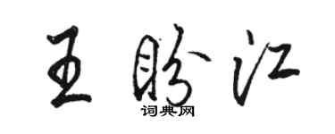 駱恆光王盼江行書個性簽名怎么寫