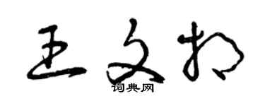 曾慶福王文相草書個性簽名怎么寫