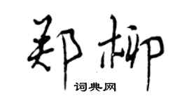 曾慶福鄭柳行書個性簽名怎么寫