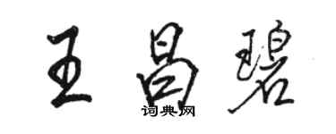 駱恆光王昌碧行書個性簽名怎么寫