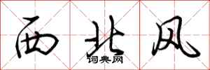 荊霄鵬西北風行書怎么寫
