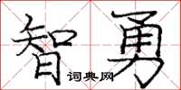 龐中華智勇楷書怎么寫