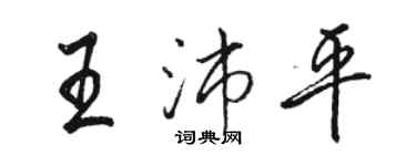 駱恆光王沛平行書個性簽名怎么寫