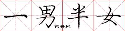 龐中華一男半女楷書怎么寫