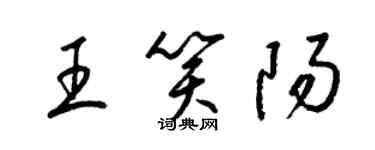 梁錦英王笑陽草書個性簽名怎么寫