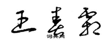 曾慶福王春霜草書個性簽名怎么寫