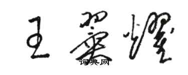 駱恆光王翼耀草書個性簽名怎么寫