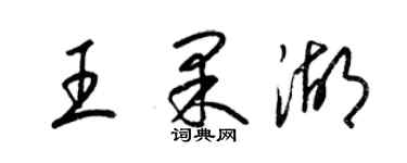 梁錦英王果湖草書個性簽名怎么寫