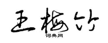 曾慶福王梅竹草書個性簽名怎么寫