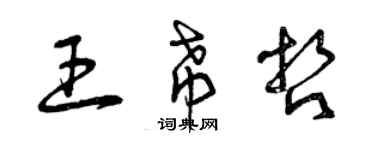 曾慶福王希哲草書個性簽名怎么寫