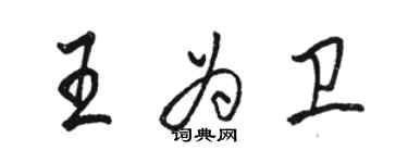 駱恆光王為衛行書個性簽名怎么寫