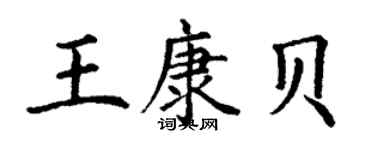 丁謙王康貝楷書個性簽名怎么寫
