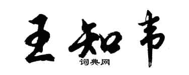 胡問遂王知韋行書個性簽名怎么寫