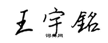 王正良王宇銘行書個性簽名怎么寫