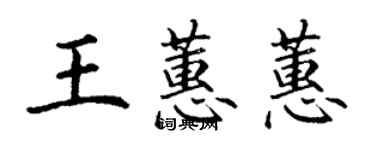 丁謙王蕙蕙楷書個性簽名怎么寫