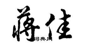 胡問遂蔣佳行書個性簽名怎么寫