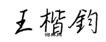 王正良王楷鈞行書個性簽名怎么寫