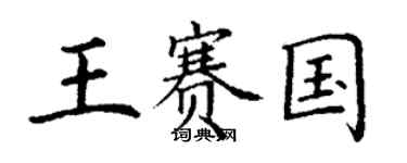 丁謙王賽國楷書個性簽名怎么寫