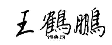 王正良王鶴鵬行書個性簽名怎么寫
