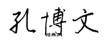 王正良孔博文行書個性簽名怎么寫