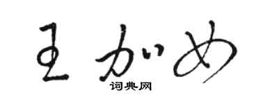 駱恆光王加女草書個性簽名怎么寫