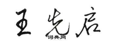 駱恆光王先啟行書個性簽名怎么寫