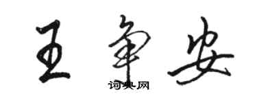 駱恆光王爭安行書個性簽名怎么寫