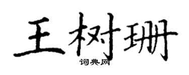 丁謙王樹珊楷書個性簽名怎么寫