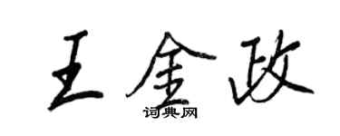 王正良王金政行書個性簽名怎么寫