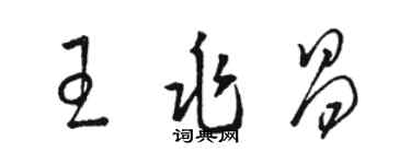 駱恆光王兆昌草書個性簽名怎么寫