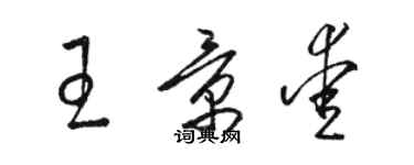 駱恆光王景愛草書個性簽名怎么寫