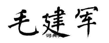 翁闓運毛建軍楷書個性簽名怎么寫