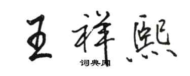 駱恆光王祥熙行書個性簽名怎么寫