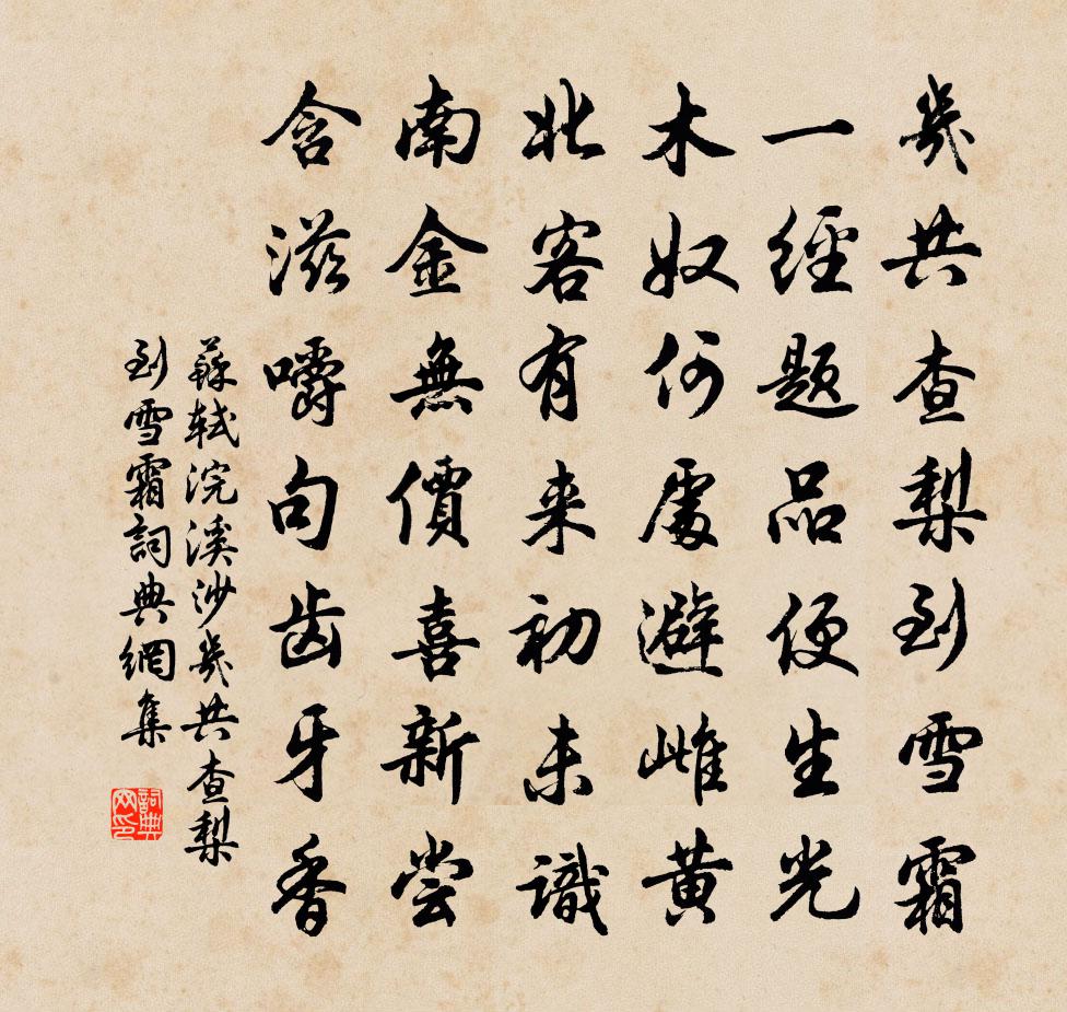 蘇軾浣溪沙·幾共查梨到雪霜書法作品欣賞